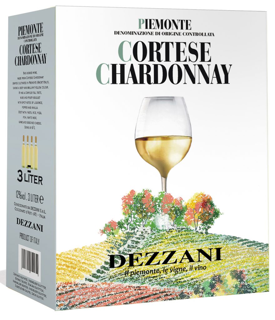 UUTUUS! Dezzani Cortese Chardonnay 3L Piemontesta, Italiasta